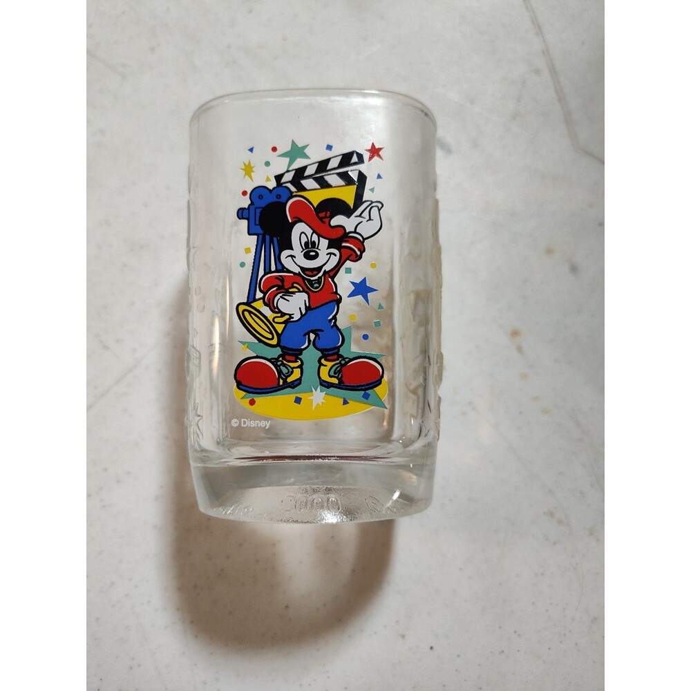 2000 WALT DISNEY STUDIOS MICKEY MOUSE MCDONALD'S GLASS SQUARE TUMBLER (835)